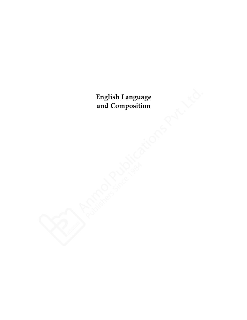 English Language and Composition