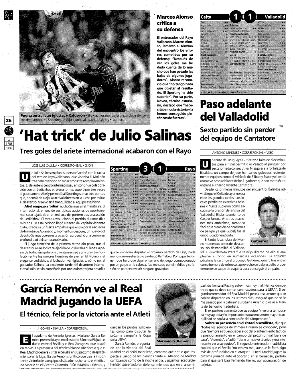 'Hat Trick' De Julio Salinas Del Equipo De Cantatore;1]