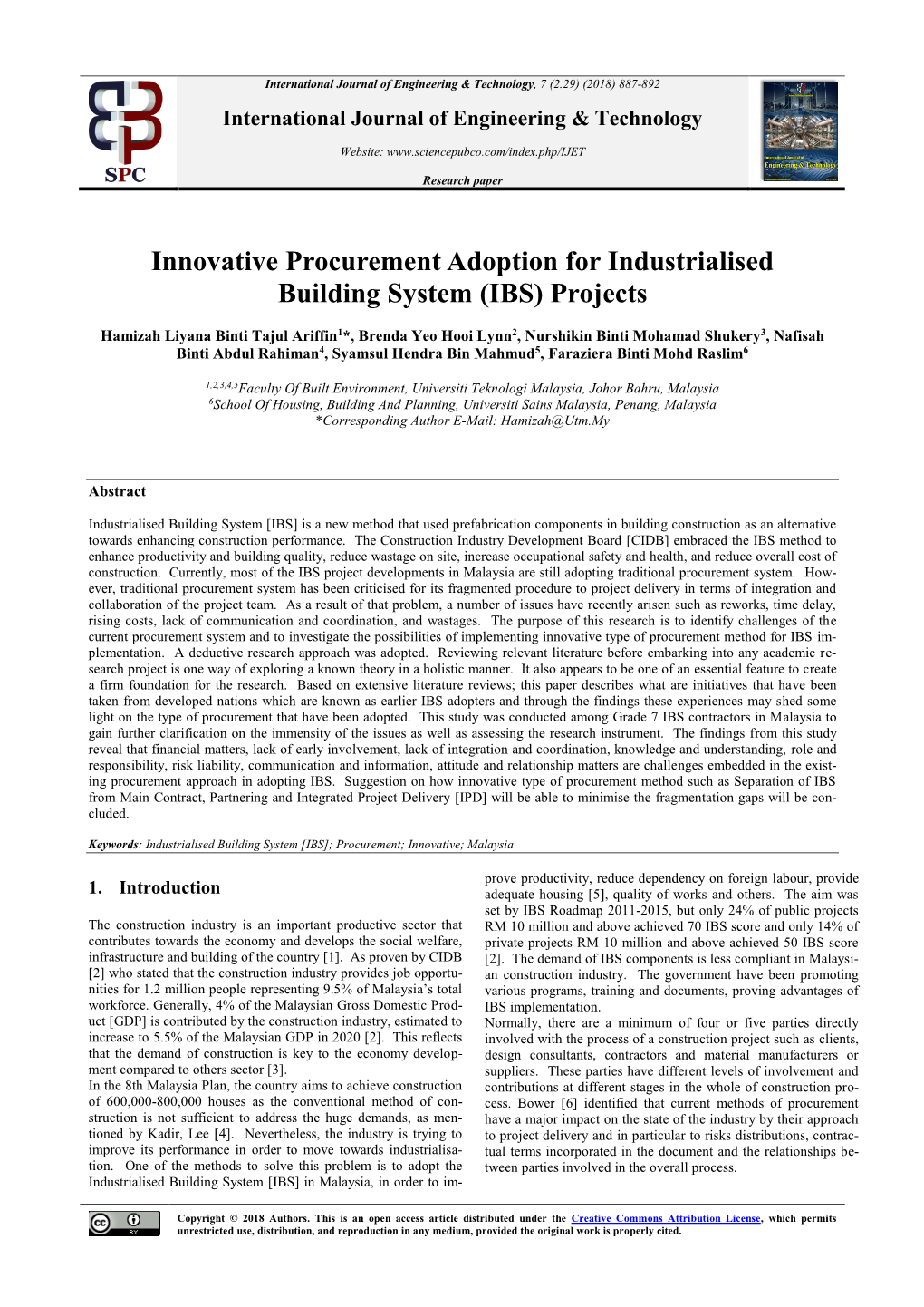 International Journal of Engineering & Technology