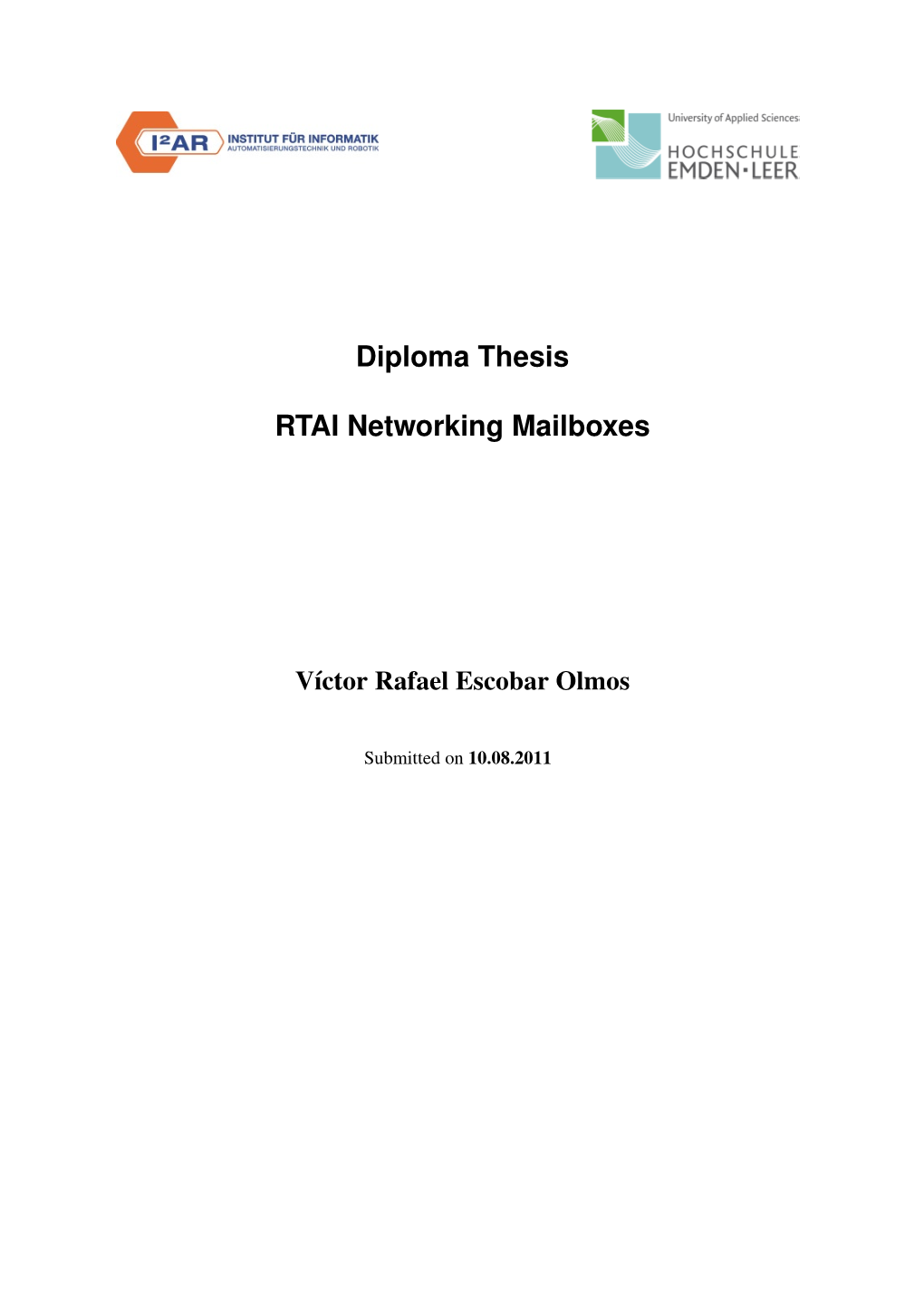 Diploma Thesis RTAI Networking Mailboxes