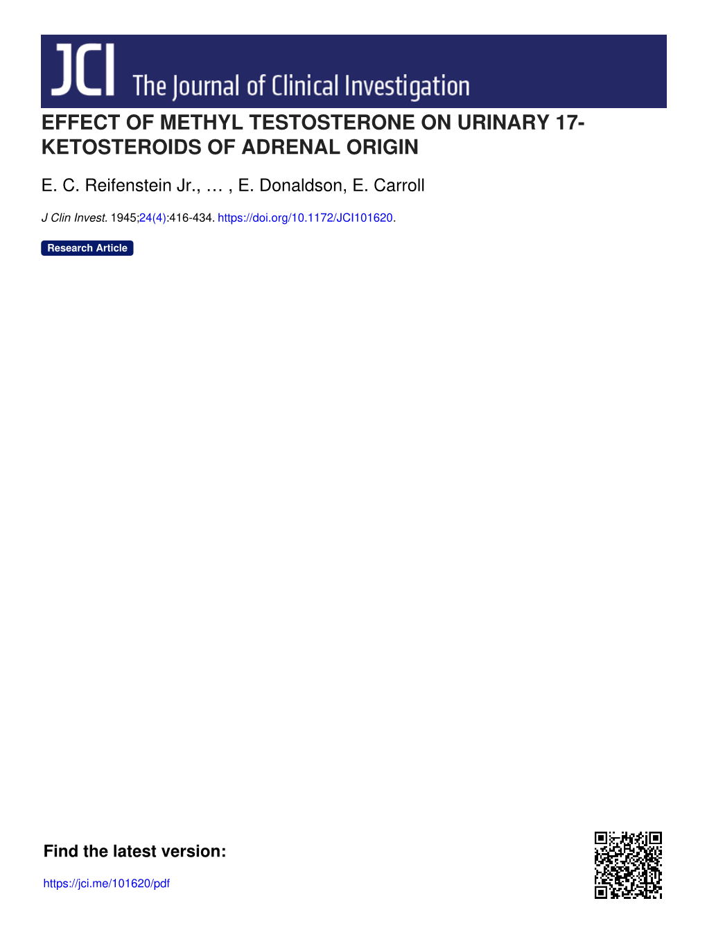 Effect of Methyl Testosterone on Urinary 17- Ketosteroids of Adrenal Origin