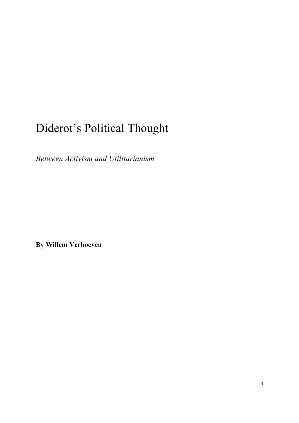 Diderot's Political Thought