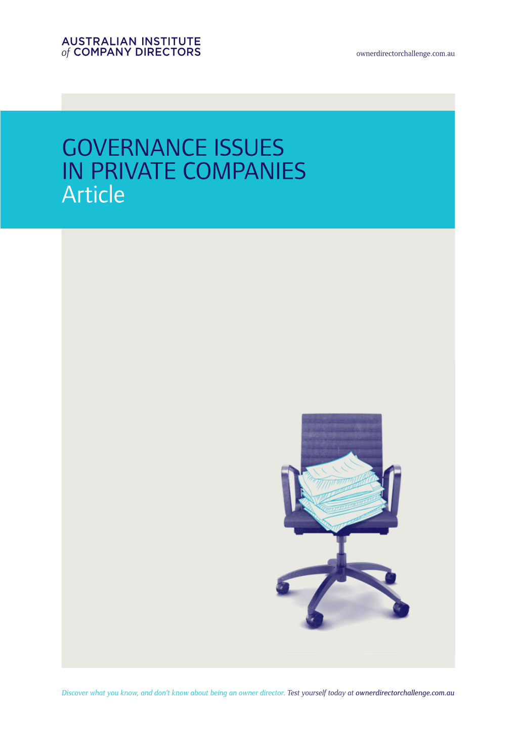 GOVERNANCE ISSUES in PRIVATE COMPANIES Article