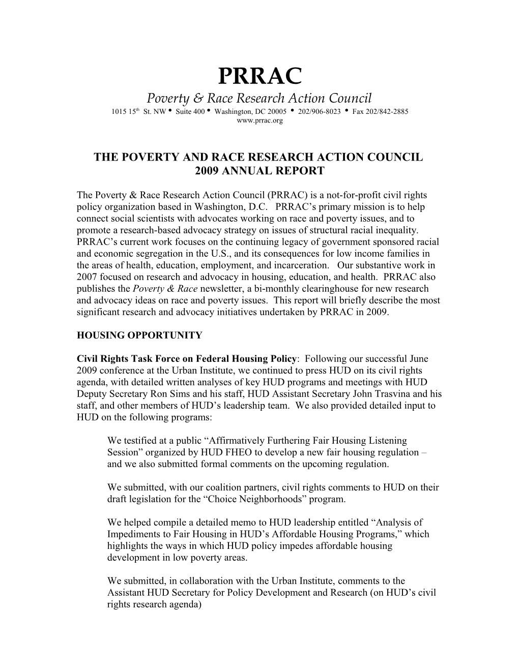 Poverty & Race Research Action Council