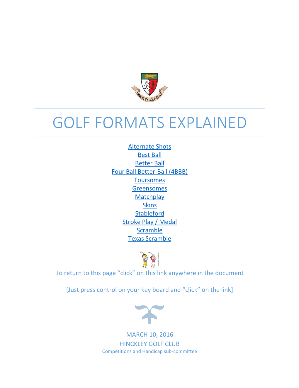 Golf Formats Explained