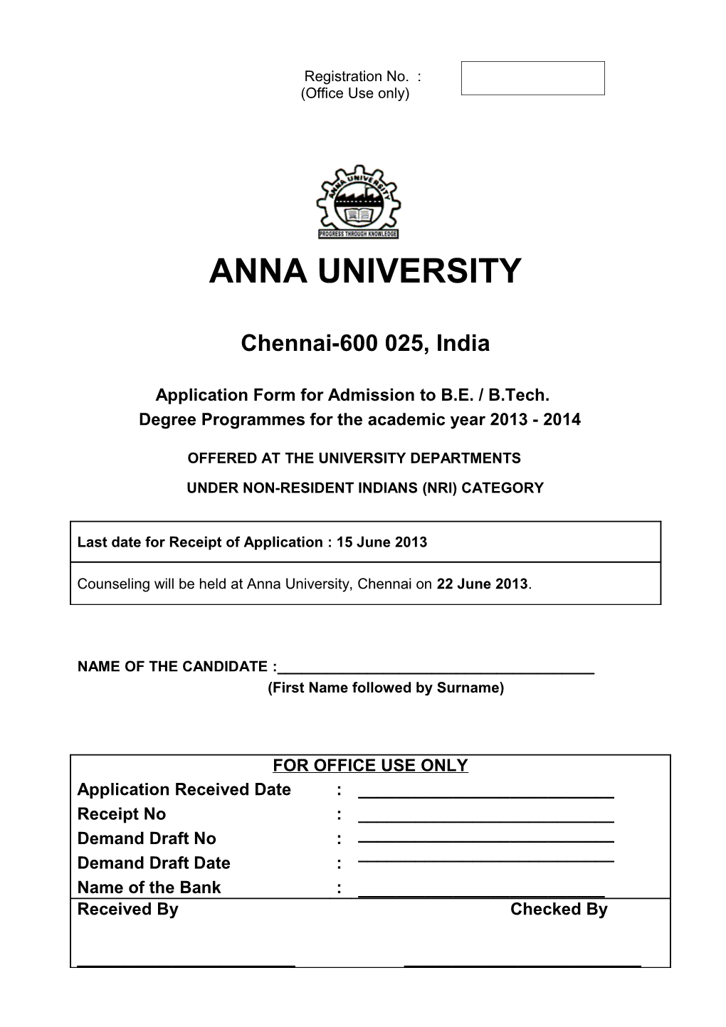 Degree Programmes for the Academic Year 2013 - 2014