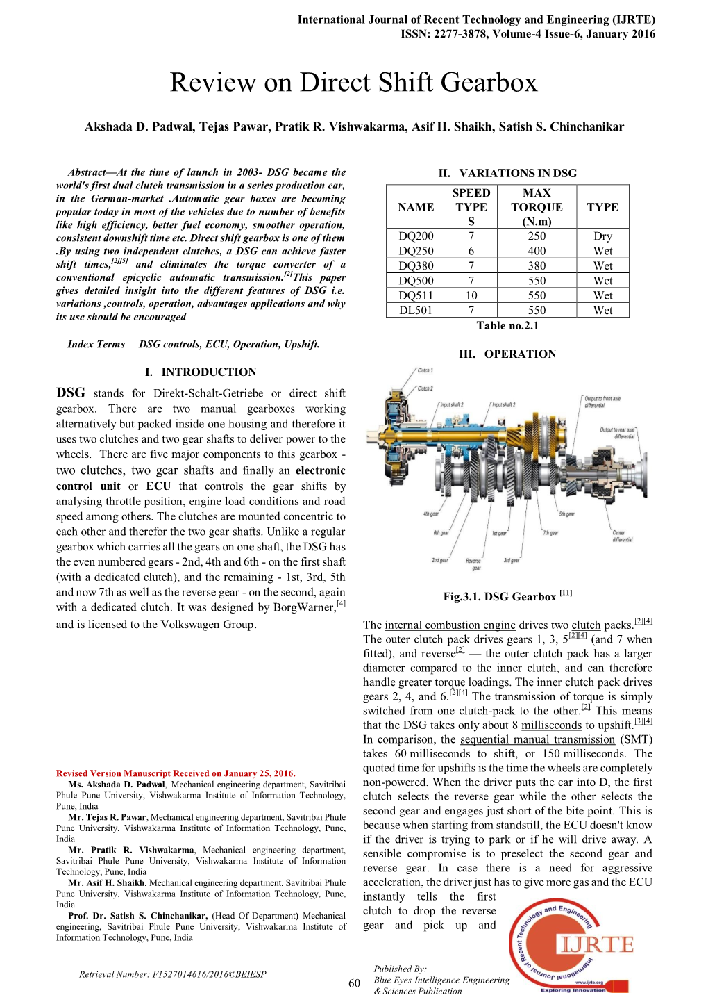 Review on Direct Shift Gearbox