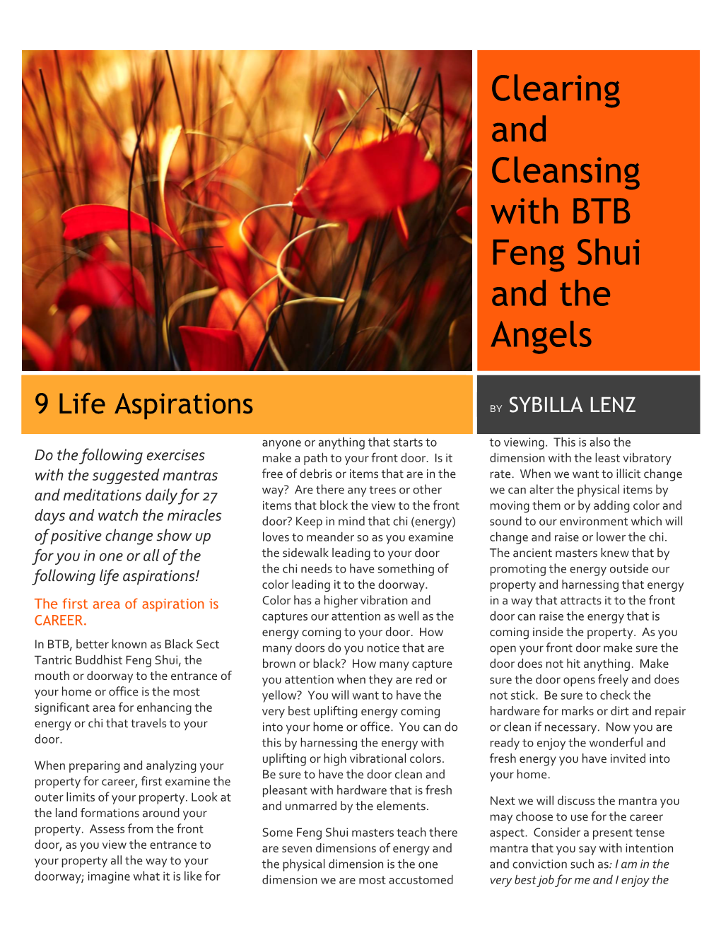 Clearing and Cleansing with BTB Feng Shui and the Angels