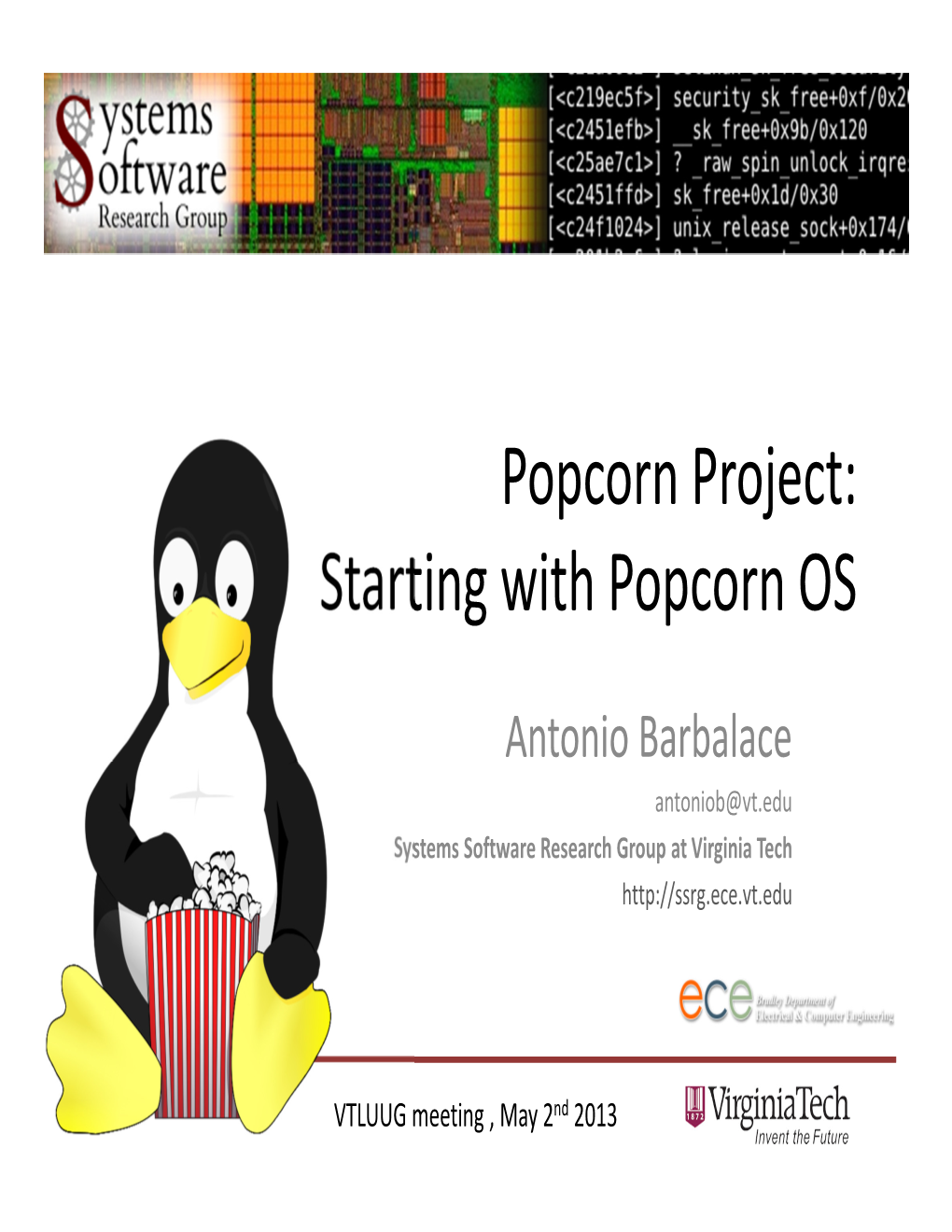 Popcorn Project: Starting with Popcorn OS