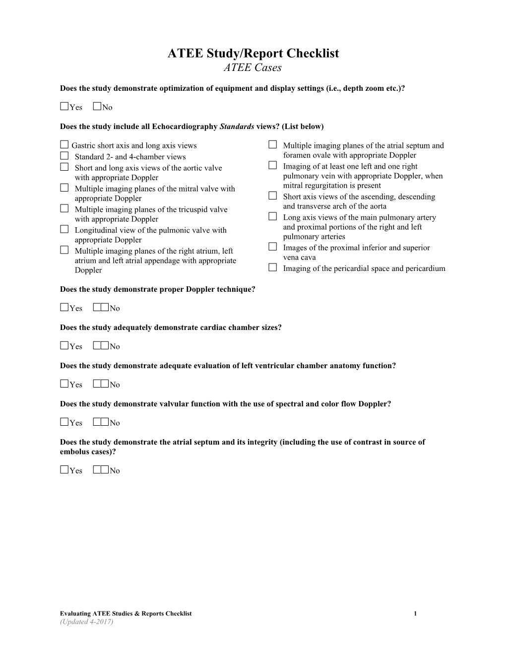 ATEE Study/Report Checklist s1