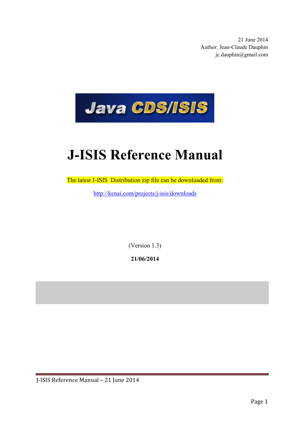 J-ISIS Reference Manual