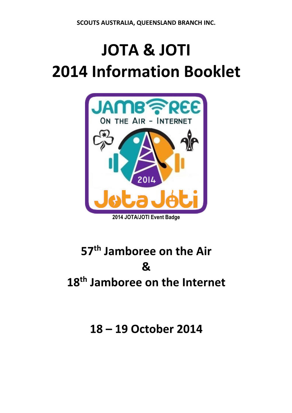 JOTA & JOTI 2014 Information Booklet