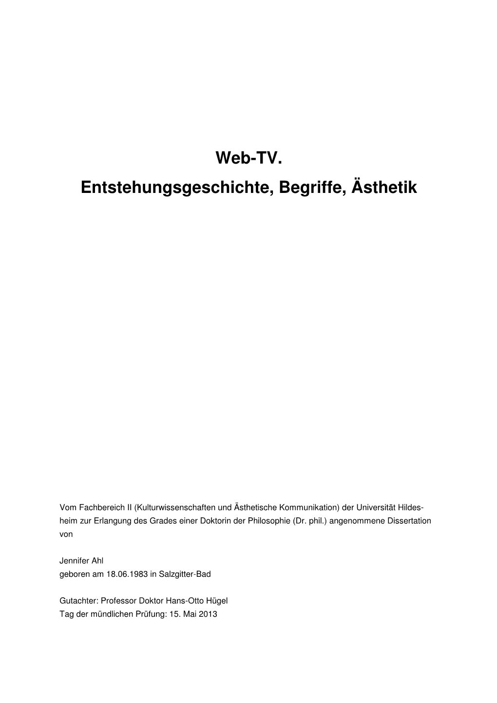 Dissertation Von J