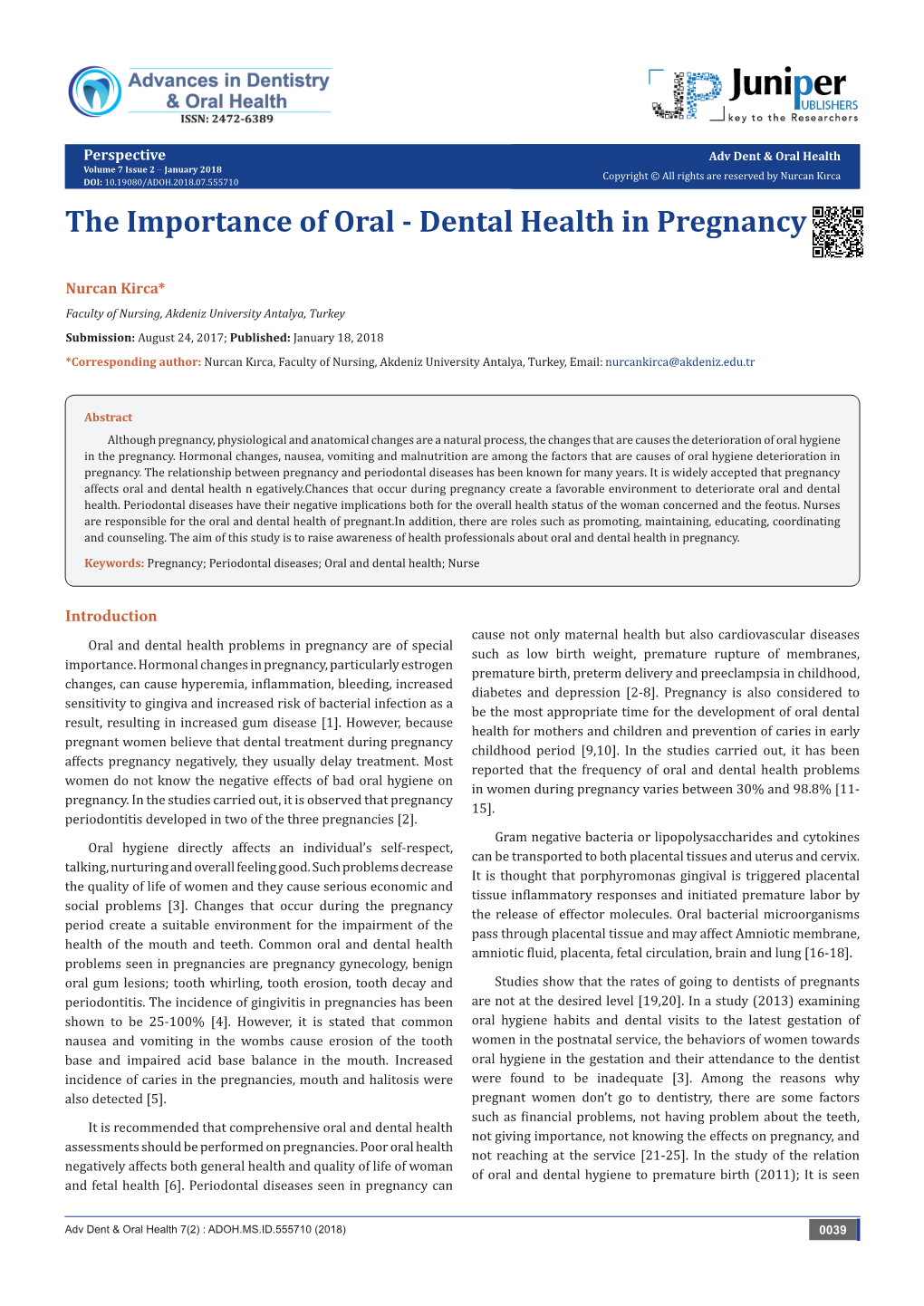 The Importance of Oral - Dental Health in Pregnancy