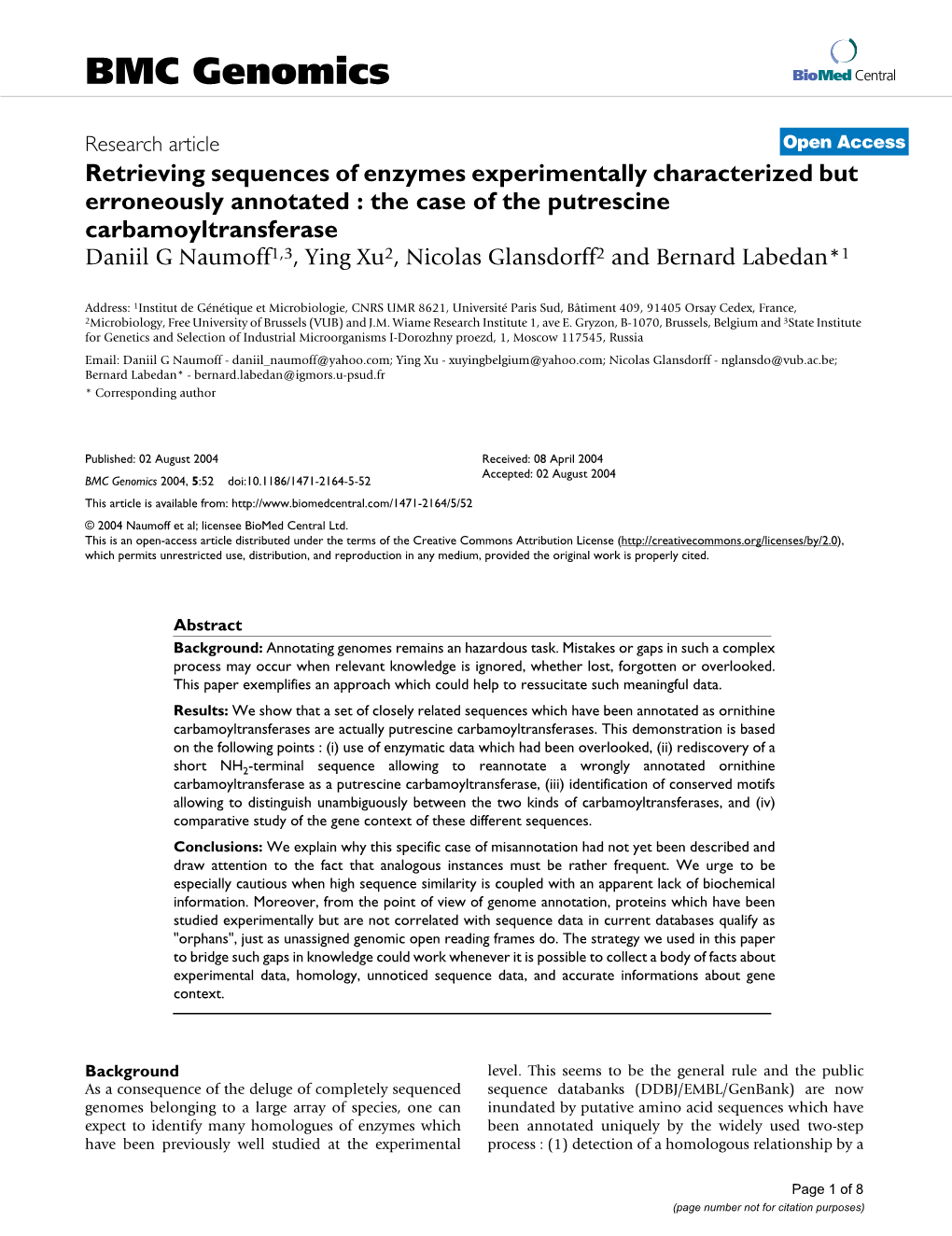 BMC Genomics Biomed Central