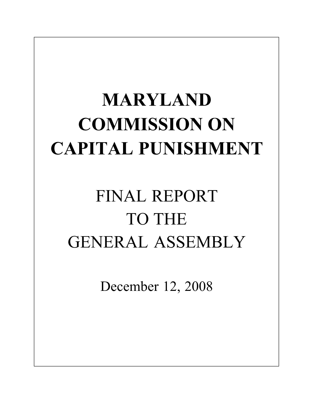 Maryland Commission on Capital Punishment