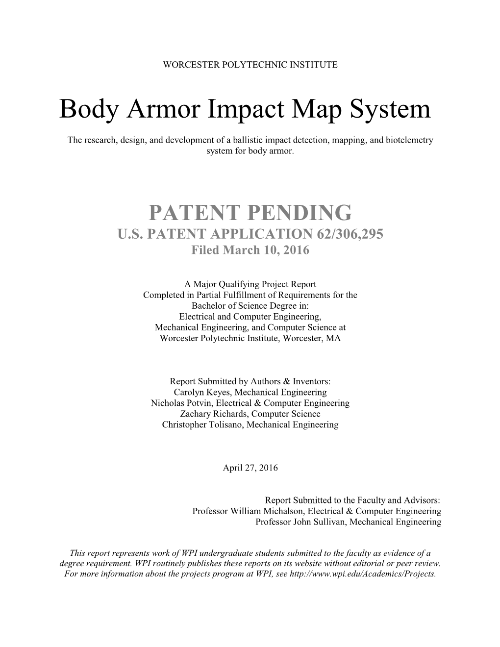 Body Armor Impact Map System