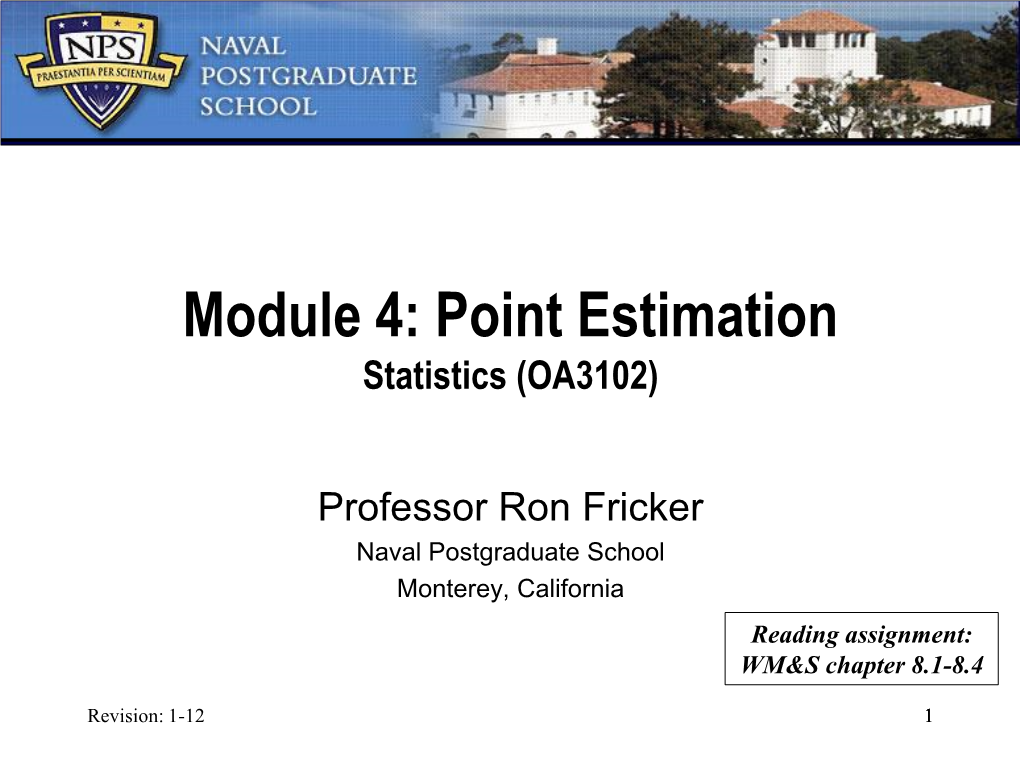 Point Estimation Statistics (OA3102)