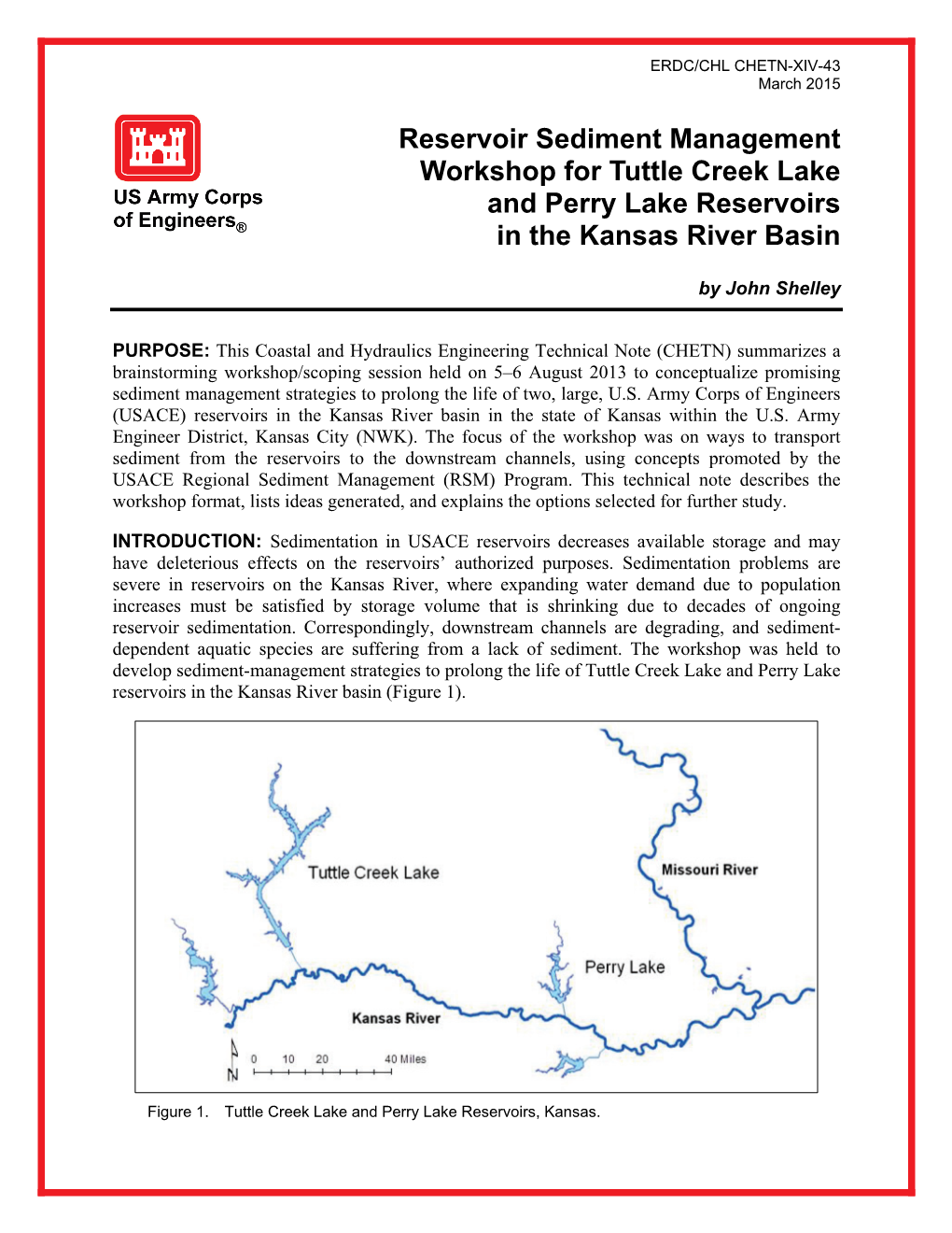 Reservoir Sediment Management Workshop for Tuttle Creek Lake and Perry Lake Reservoirs in the Kansas River Basin