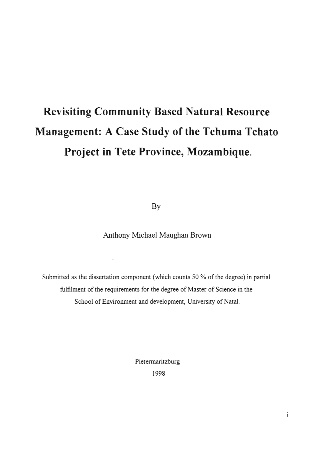 A Case Study of the Tchuma Tchato Project in Tete Province, Mozambique