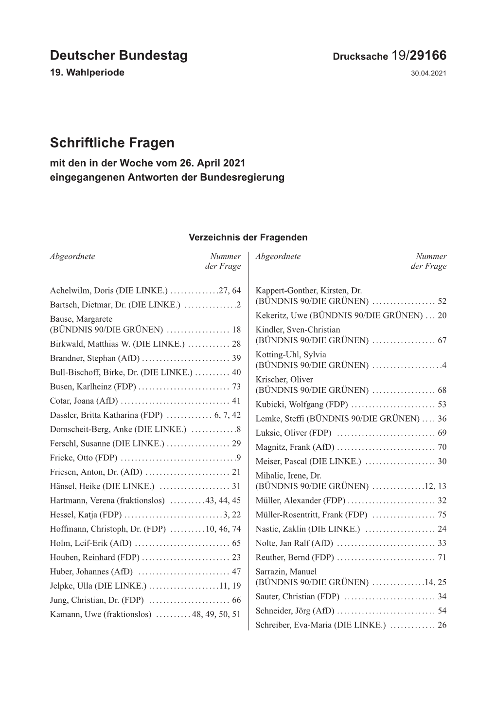 Drucksache 19/29166 19