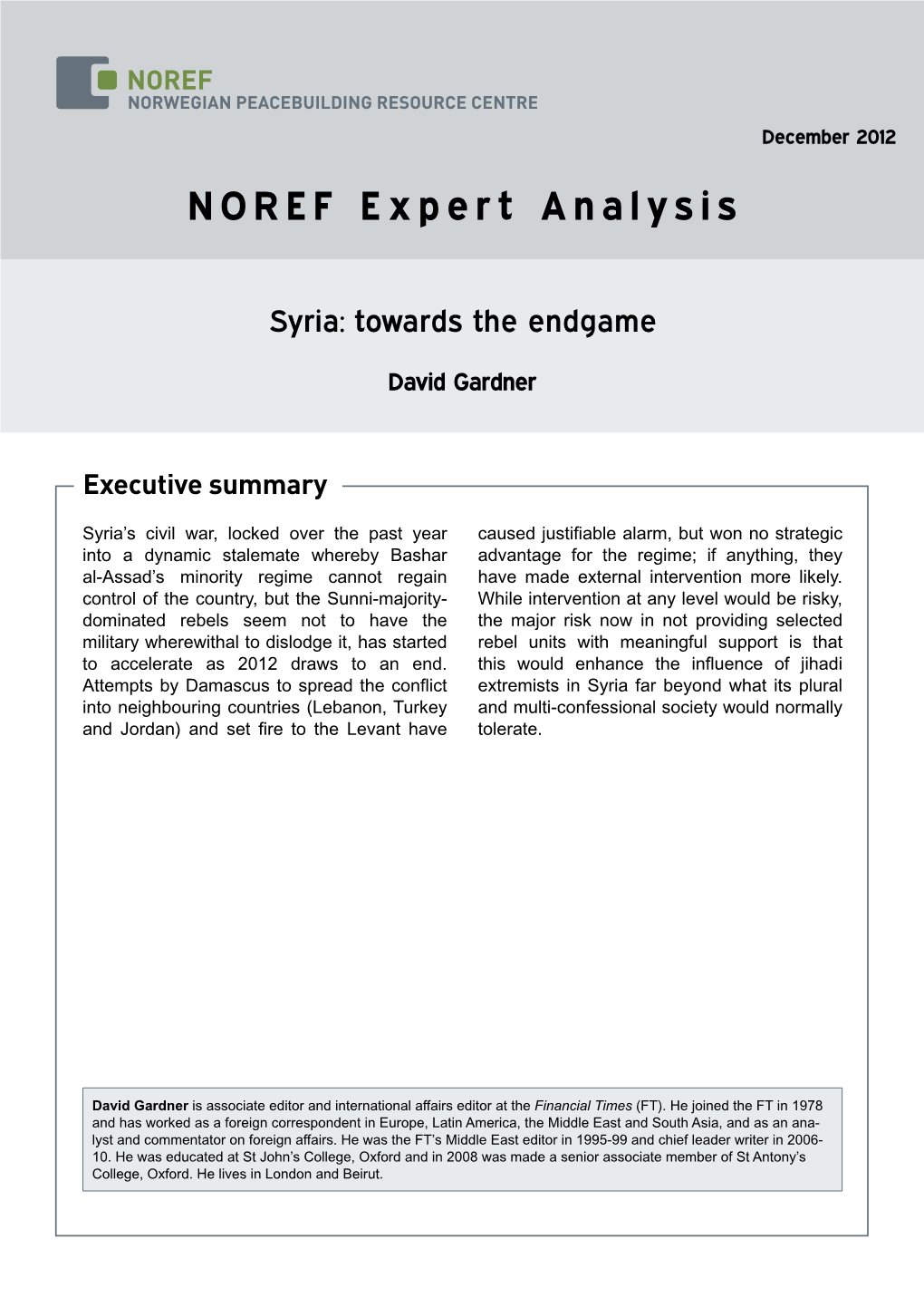 NOREF Expert Analysis