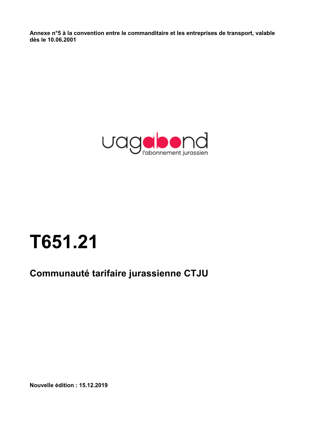 Dispositions Tarifaires T651.21