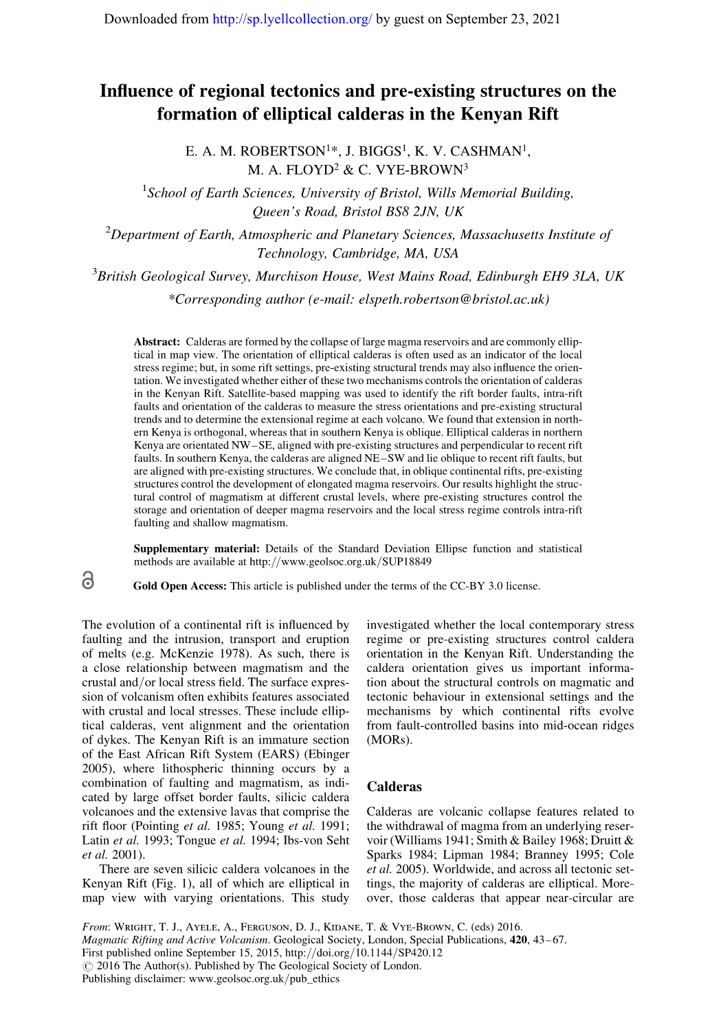 Influence of Regional Tectonics and Pre-Existing Structures on the Formation of Elliptical Calderas in the Kenyan Rift