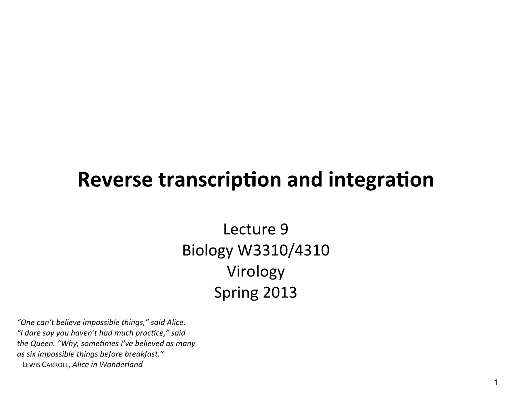 Reverse Transcriptase, Temin & Bal�More; Nobel Prize 1975