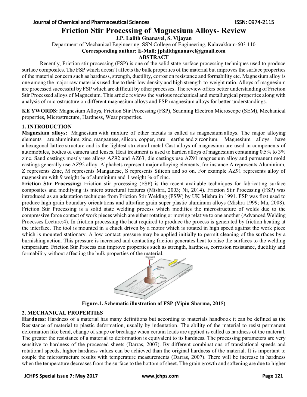 Friction Stir Processing of Magnesium Alloys- Review J.P