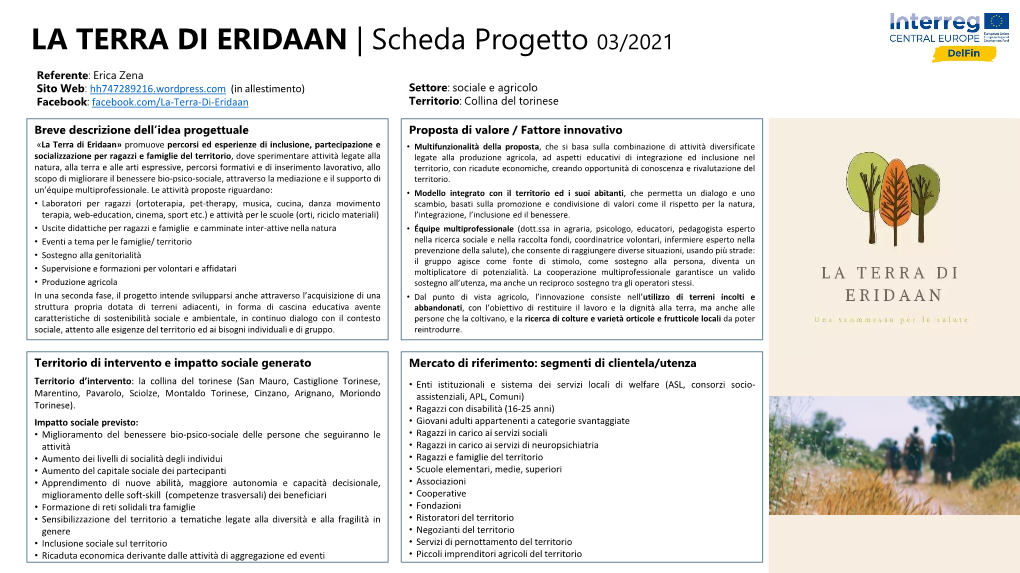 Scheda Progetto TERRA DI ERIDAAN