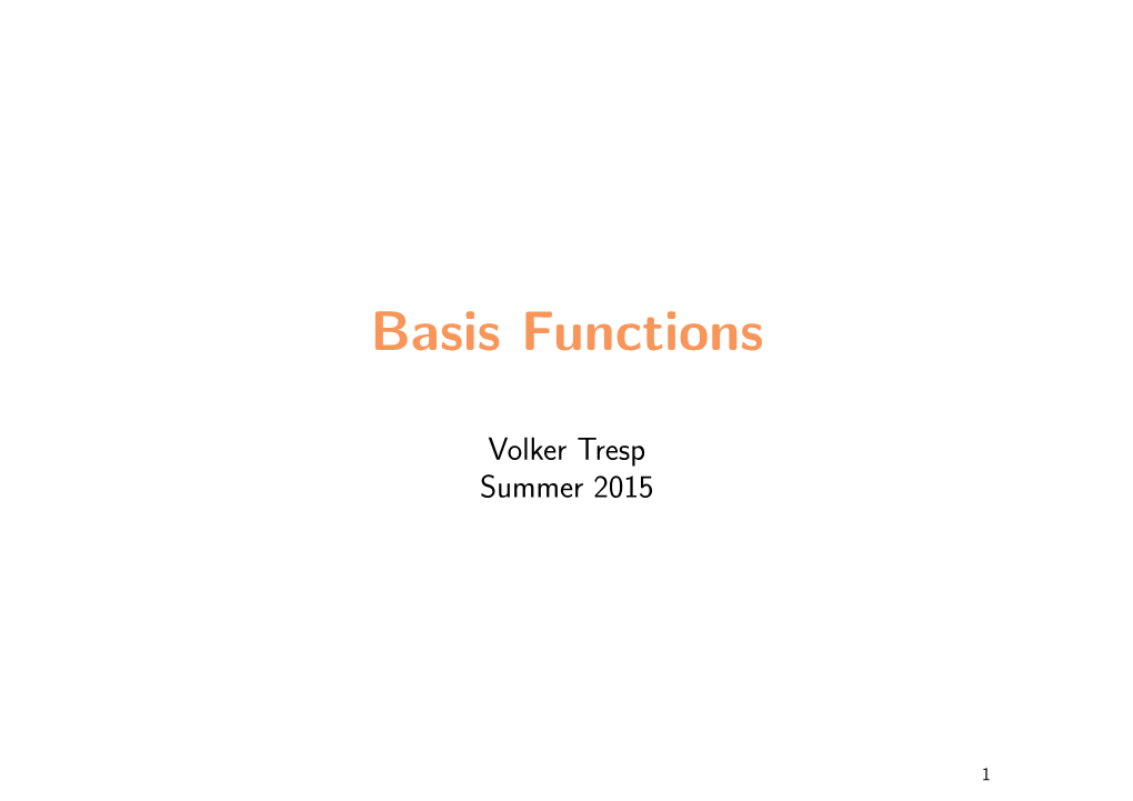 Basis Functions