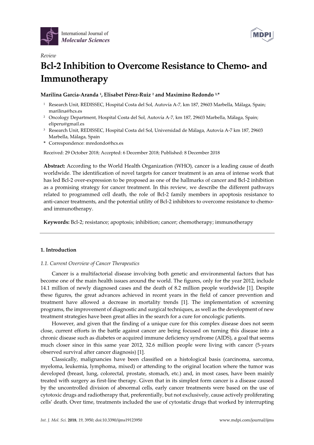 Bcl-2 Inhibition to Overcome Resistance to Chemo- and Immunotherapy