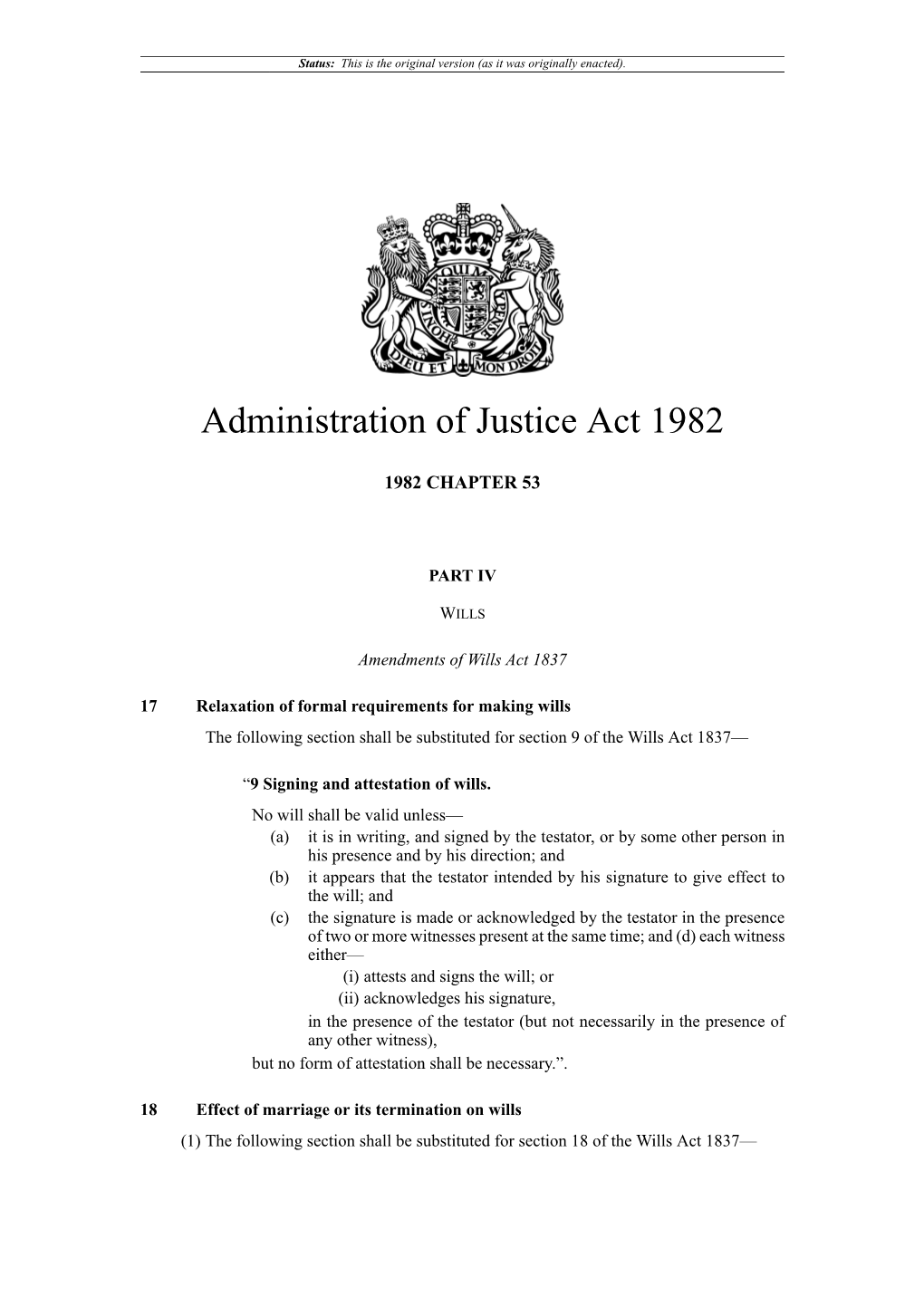 Administration of Justice Act 1982