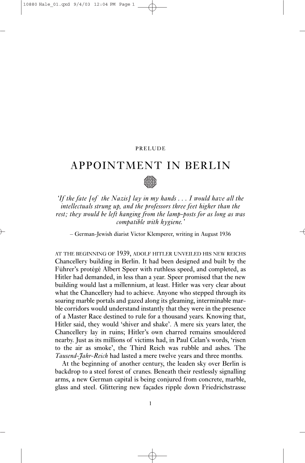 Appointment in Berlin