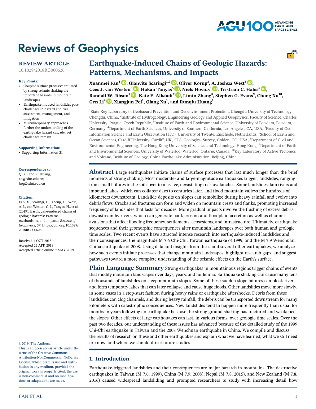 Earthquake-Induced Chains of Geologic Hazards: Patterns