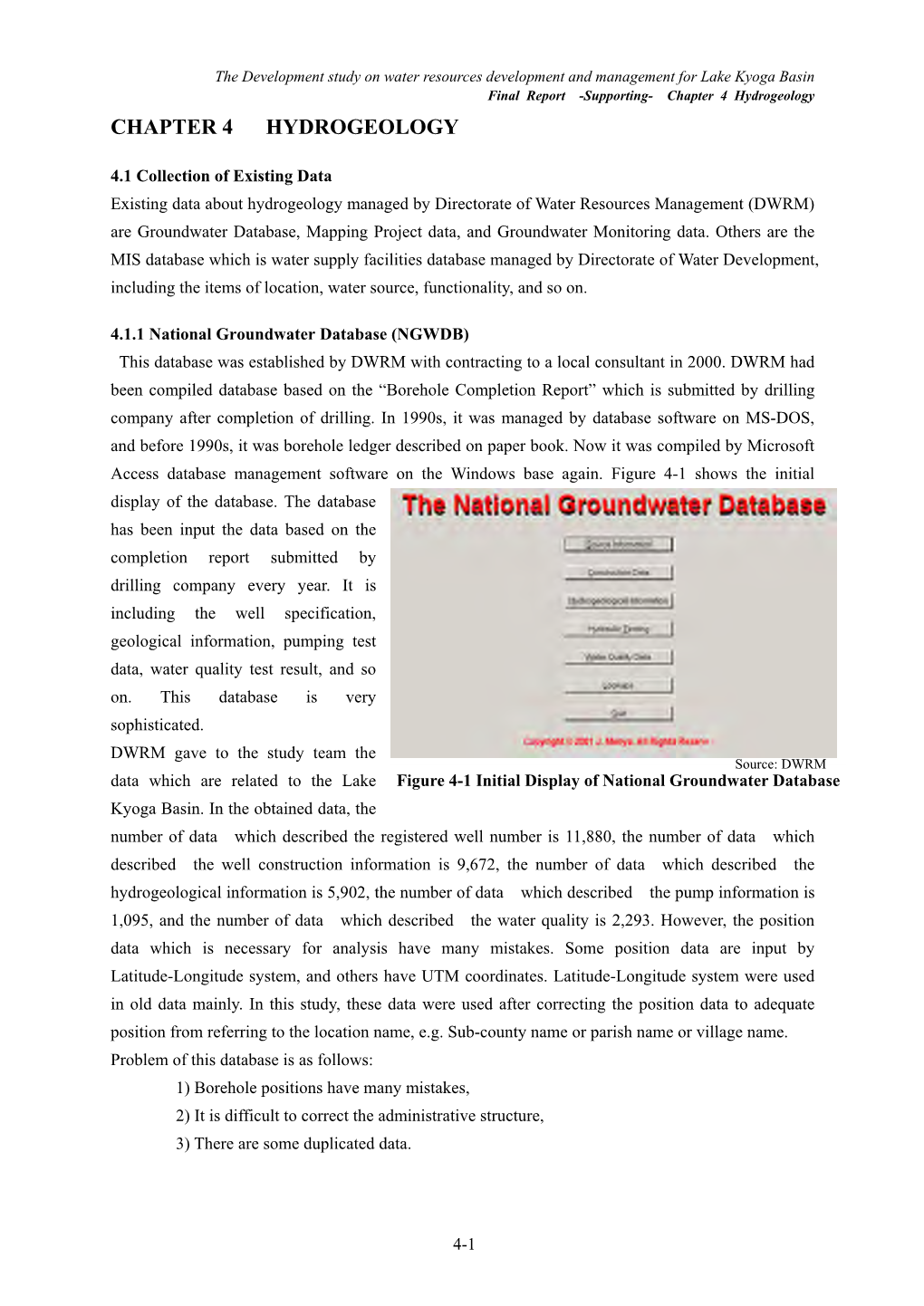 Chapter 4 Hydrogeology CHAPTER 4 HYDROGEOLOGY