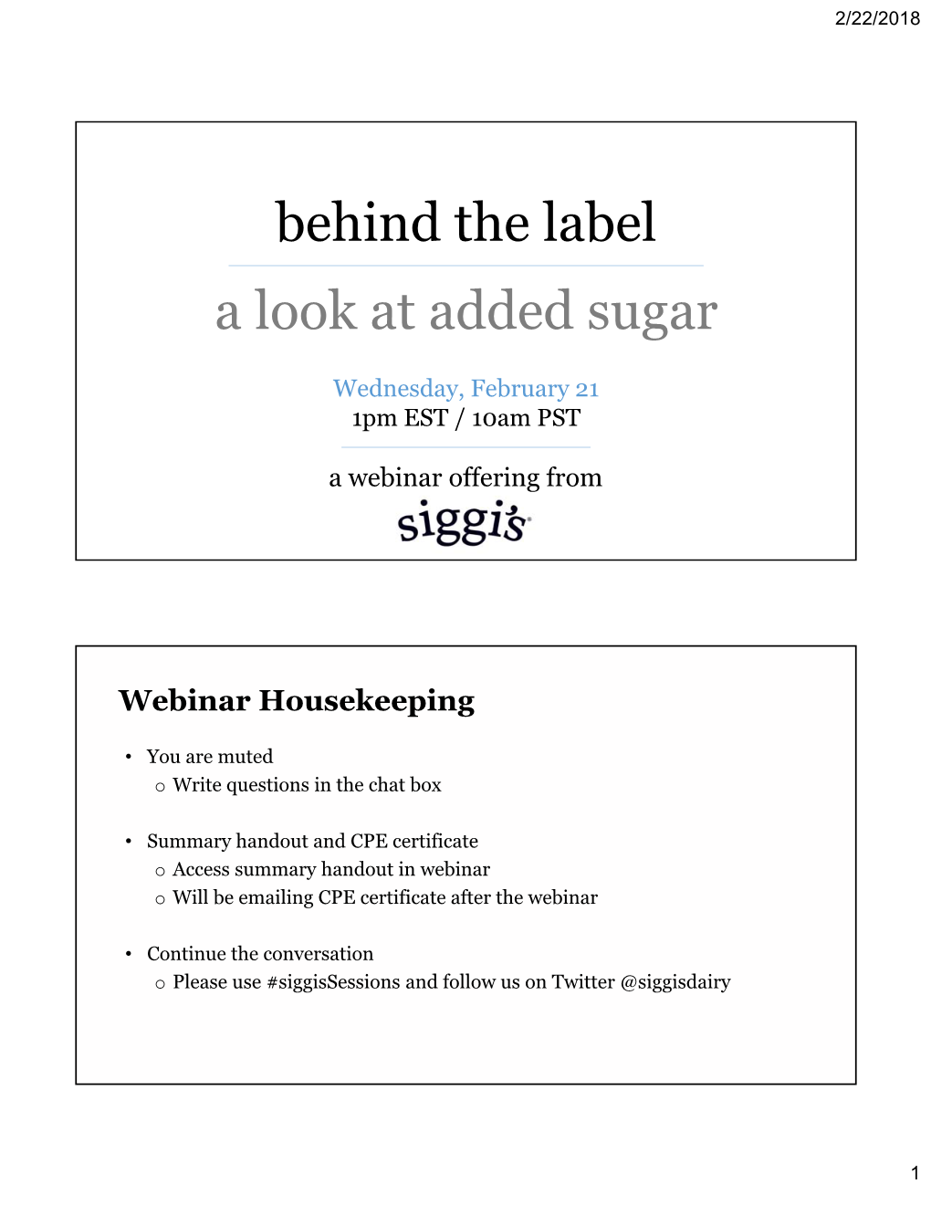 Behind the Label a Look at Added Sugar