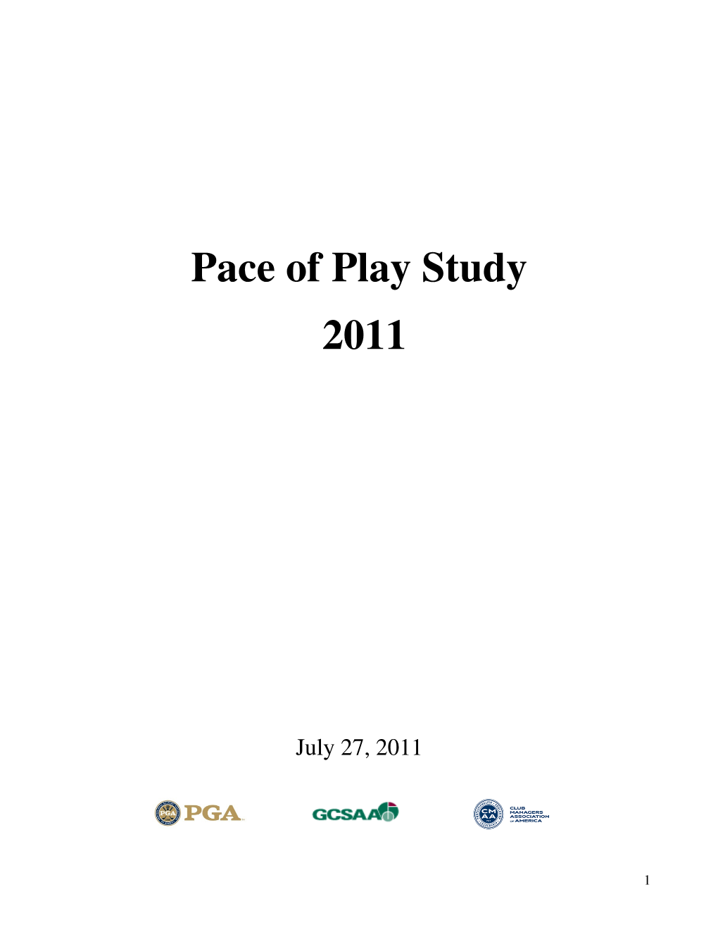 2011 Pace of Play