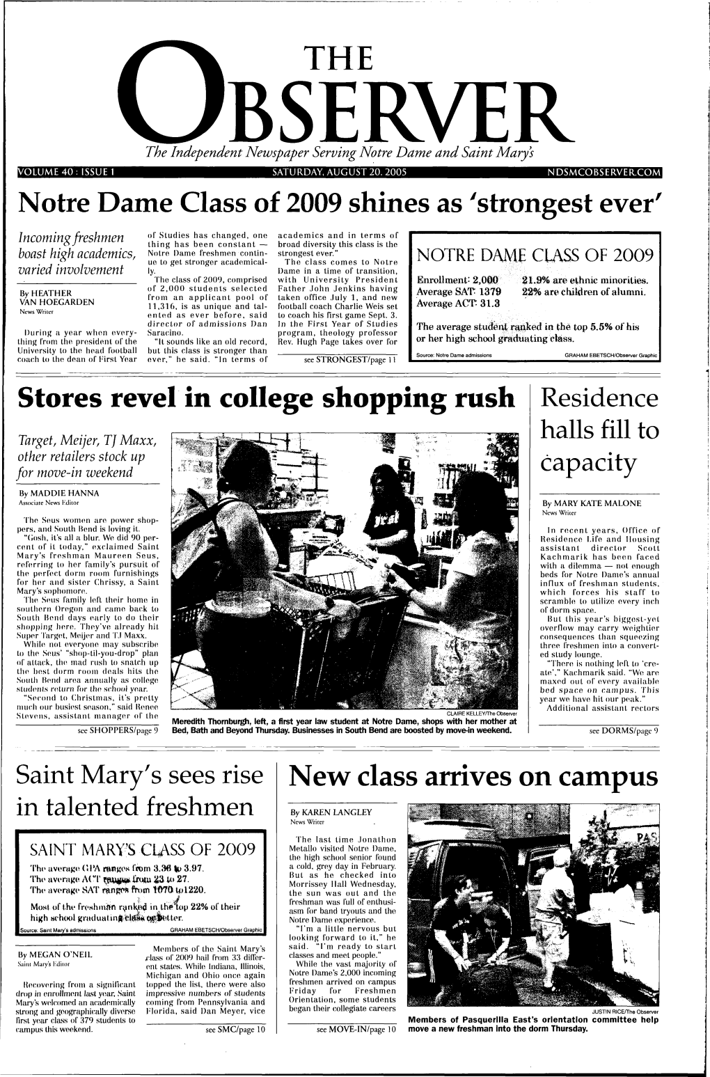 Notre Dame Class of 2009 Shines As 'Strongest Ever'