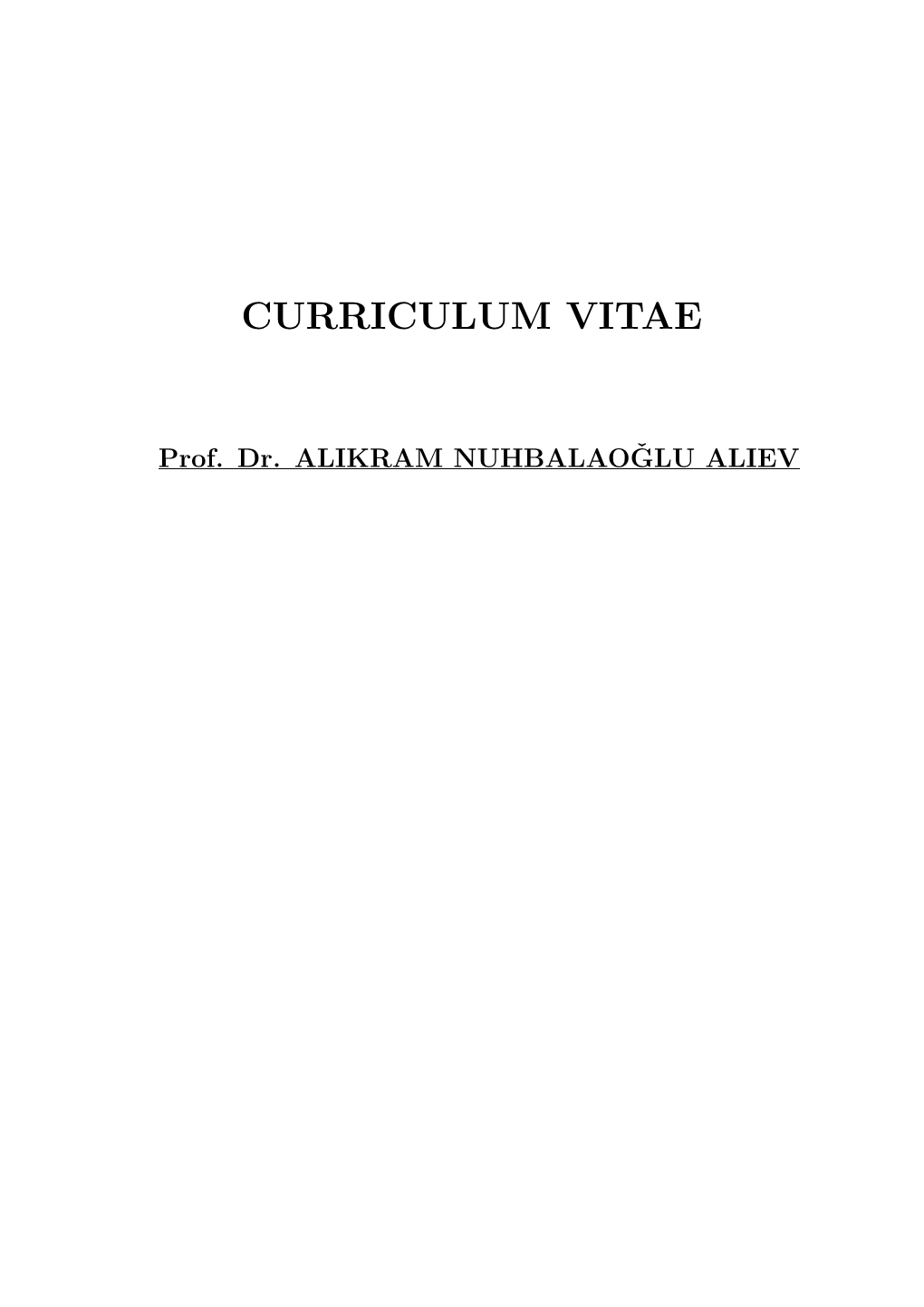 Curriculum Vitae