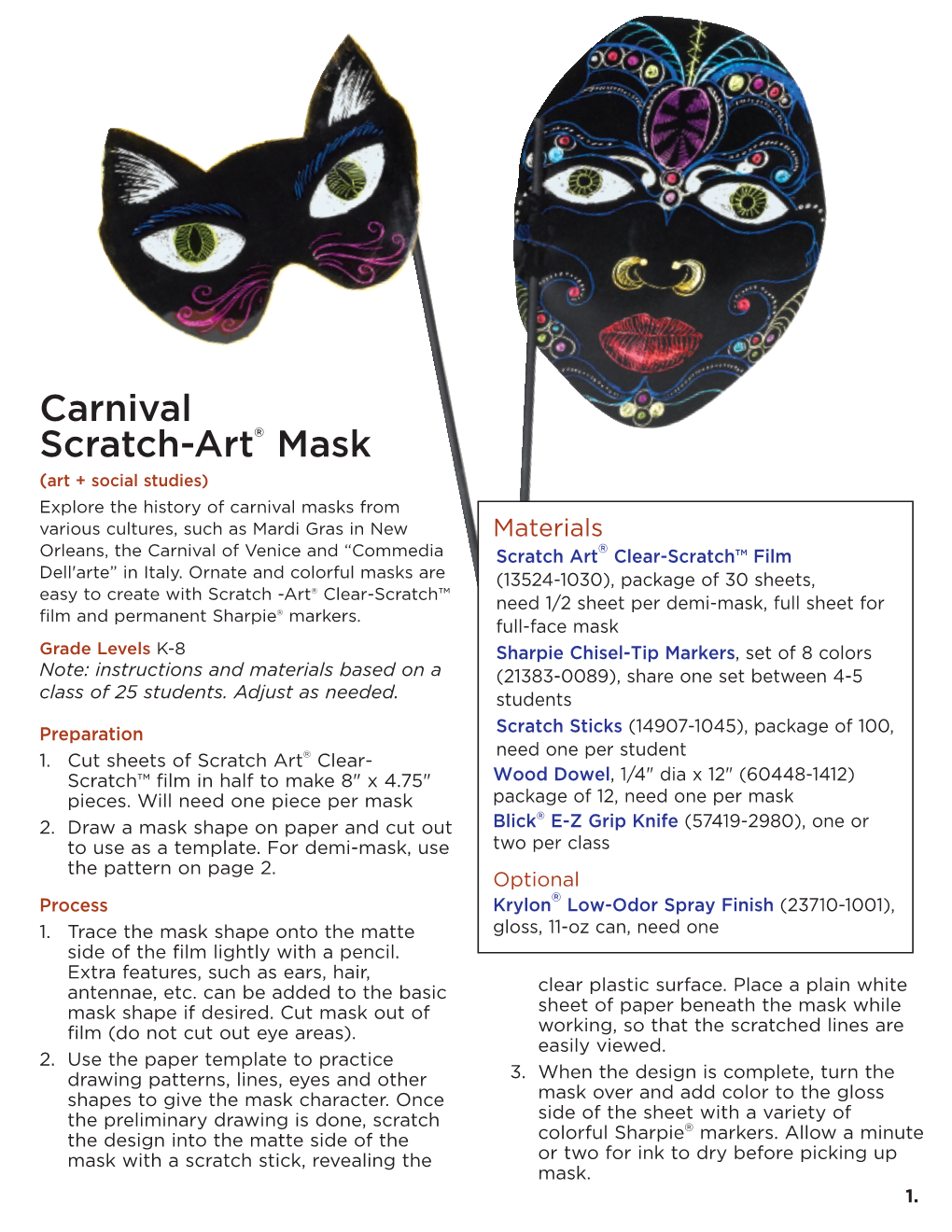 Carnival Scratch-Art® Mask