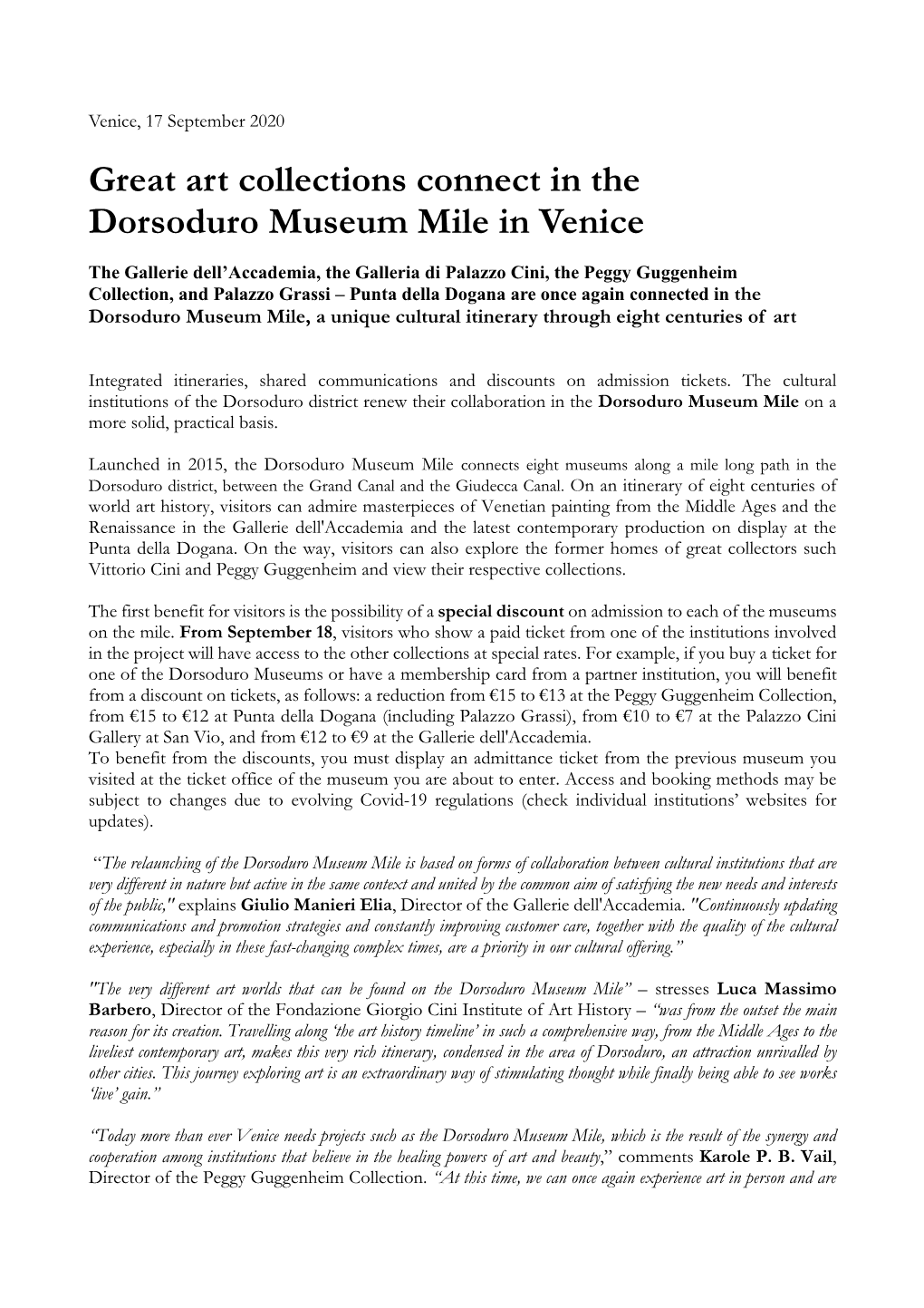 Great Art Collections Connect in the Dorsoduro Museum Mile in Venice