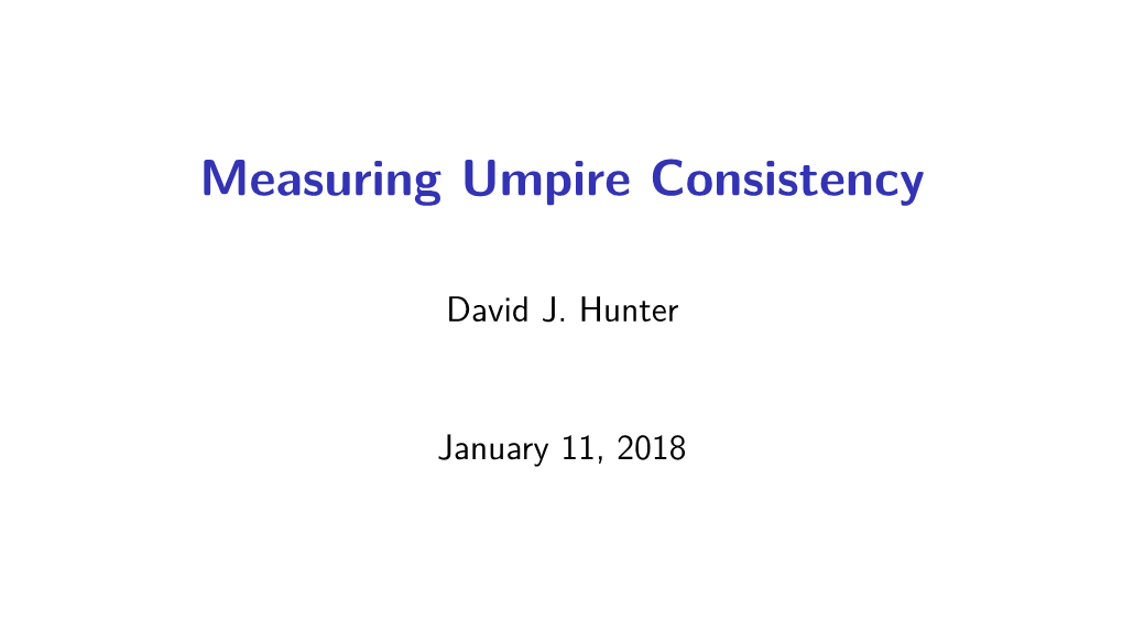 Measuring Umpire Consistency