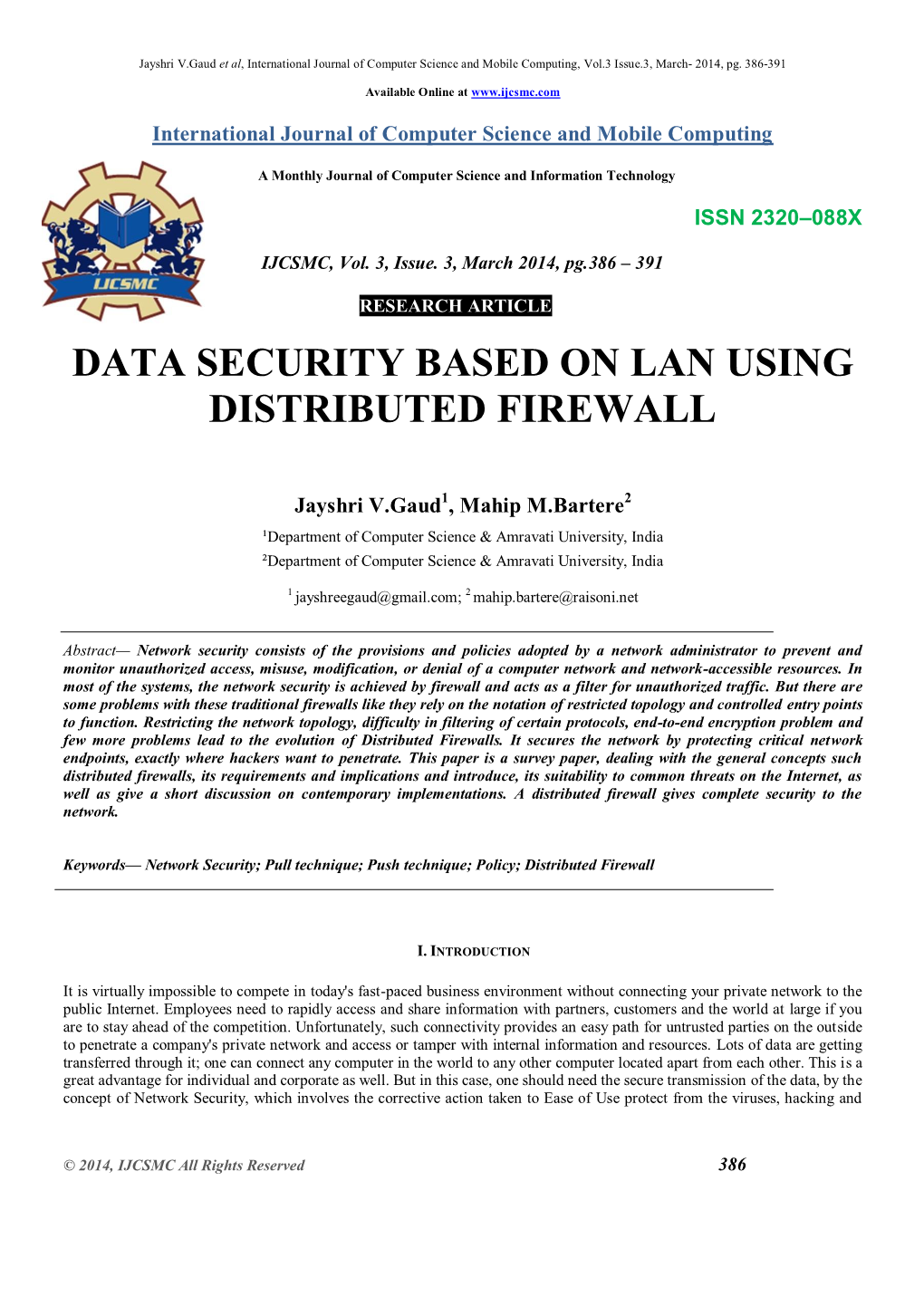 Data Security Based on Lan Using Distributed Firewall