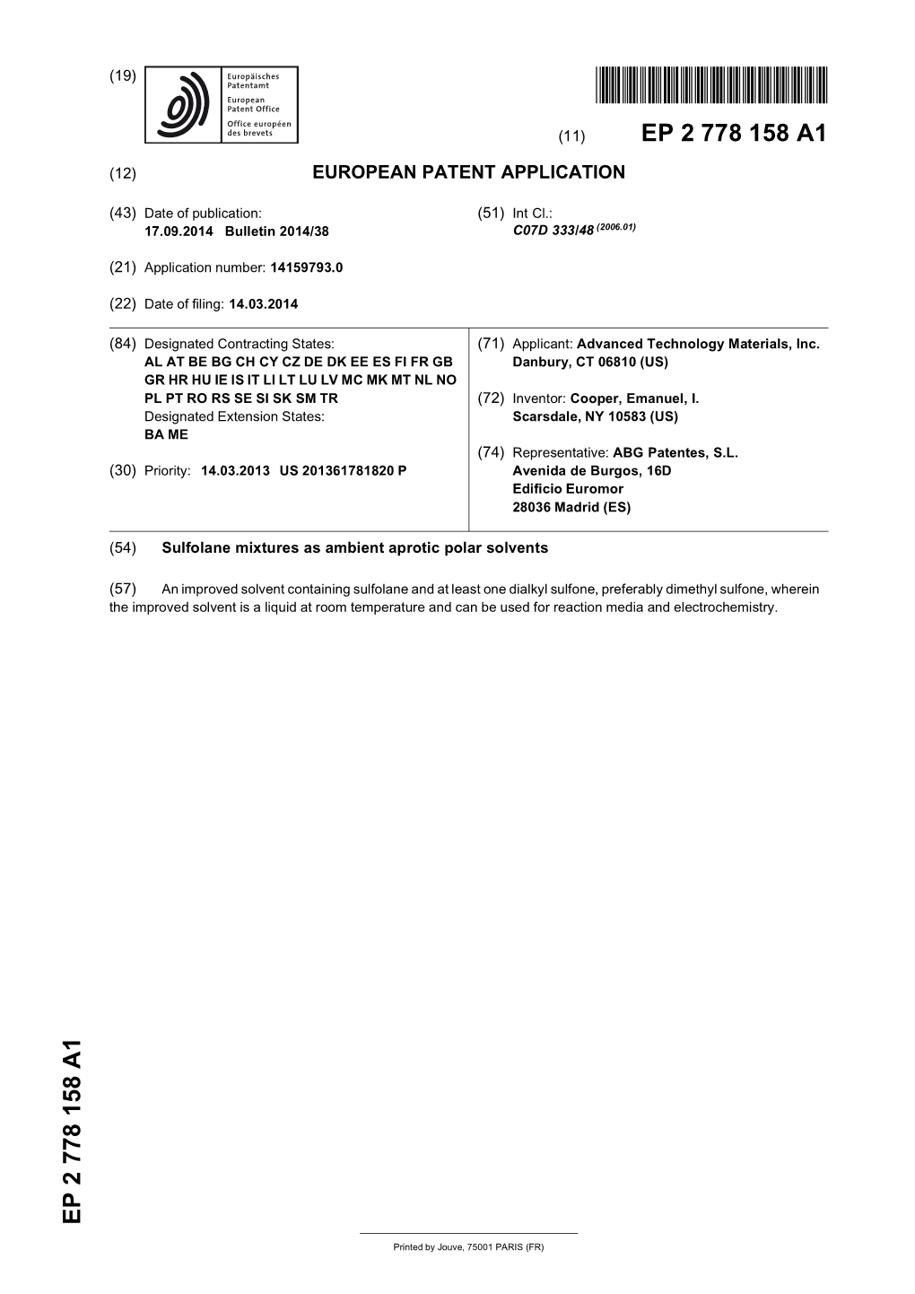 Sulfolane Mixtures As Ambient Aprotic Polar Solvents