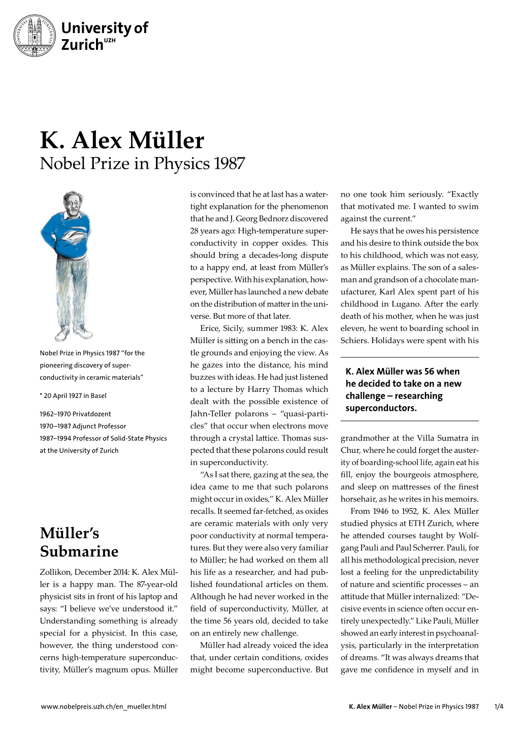 K. Alex Müller Nobel Prize in Physics 1987