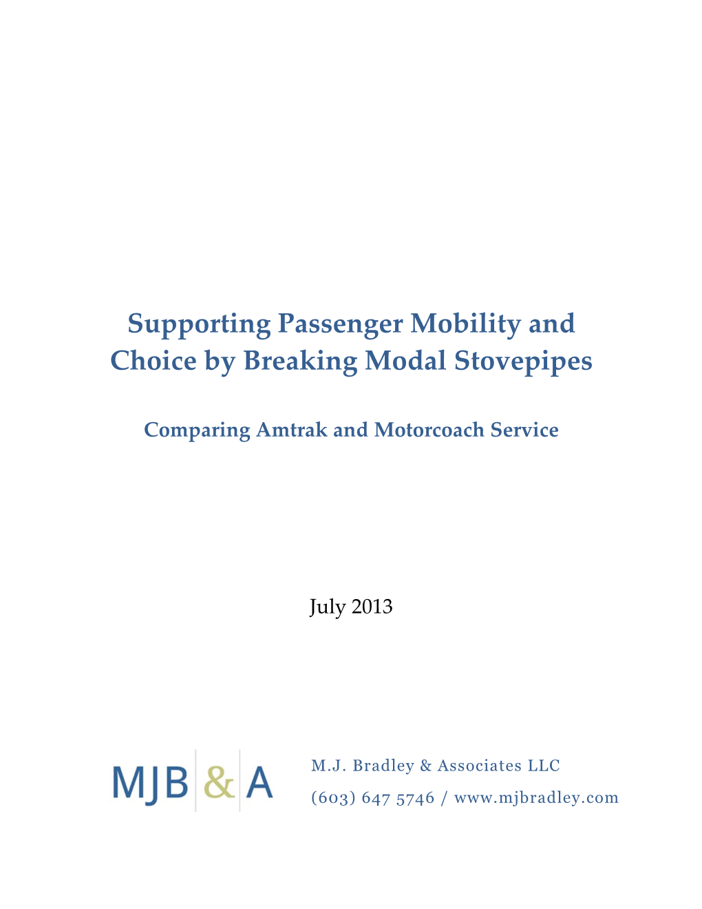 Comparing Amtrak and Motorcoach Service