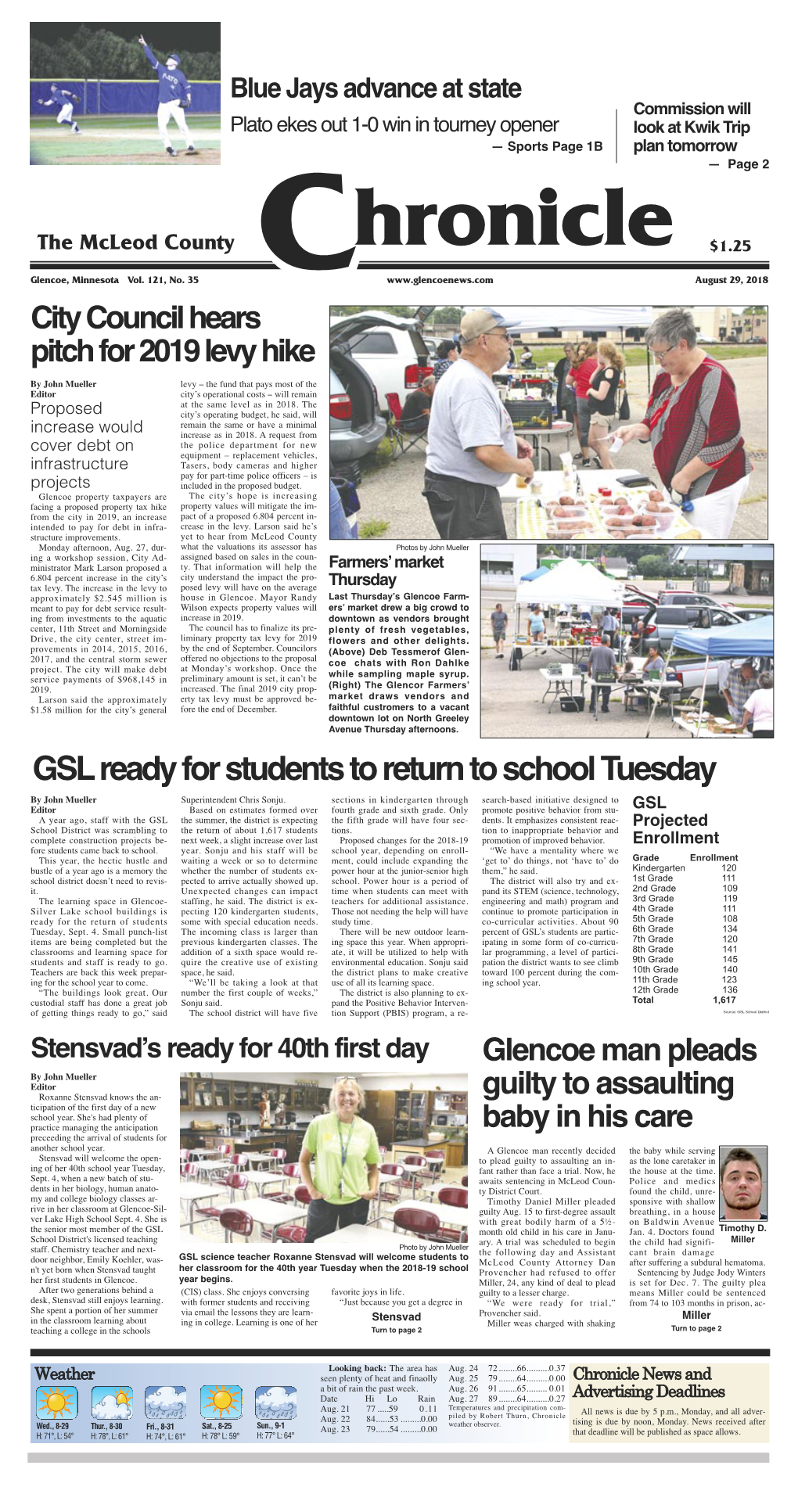 GSL Ready for Students to Return to School Tuesday by John Mueller Superintendent Chris Sonju