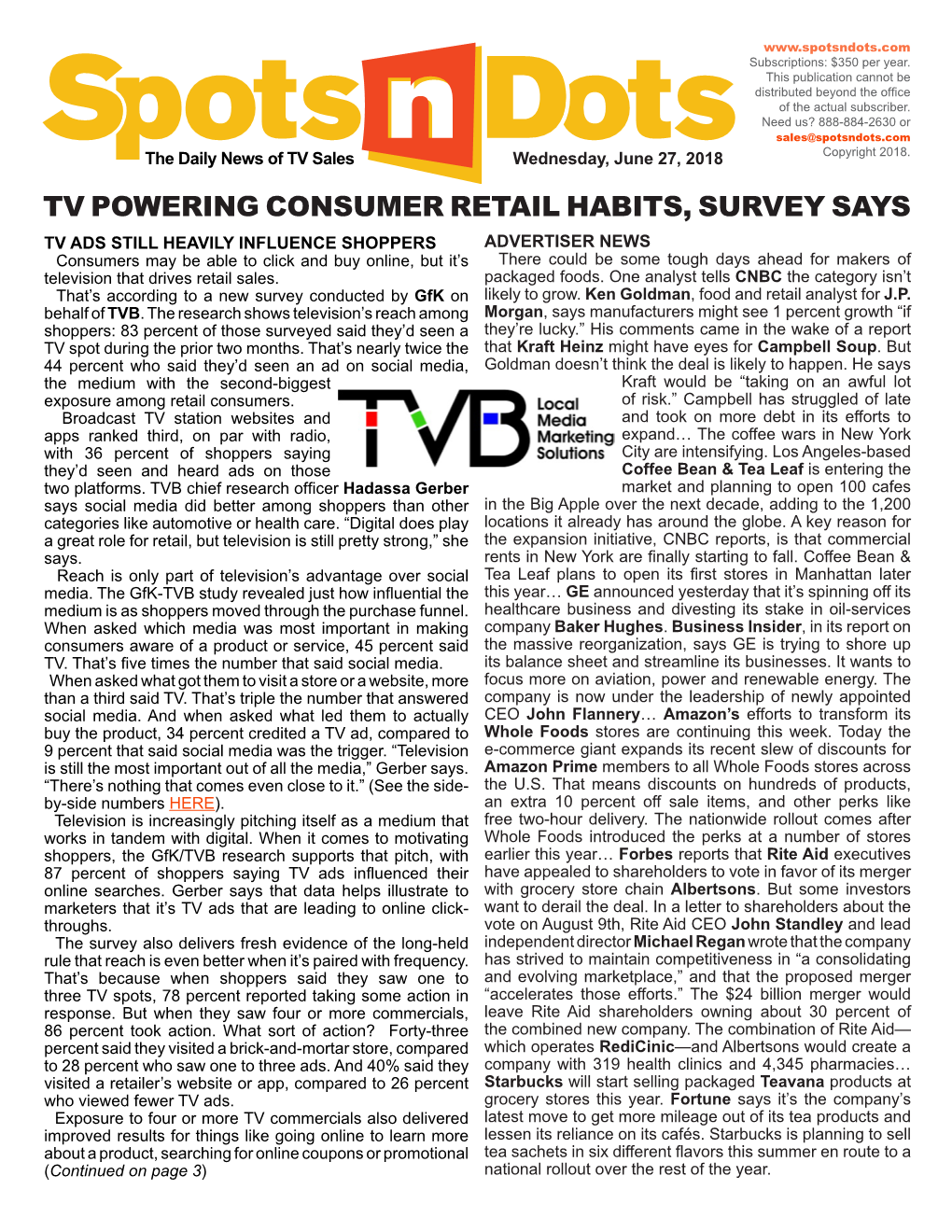 Tv Powering Consumer Retail Habits, Survey Says